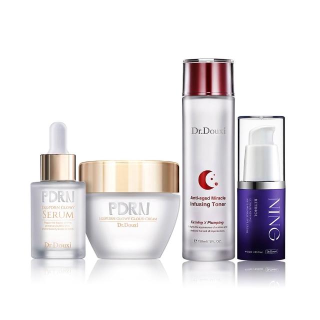 【Dr.Douxi 朵璽】彈潤緊緻加乘組-熬夜前導液 150ml+A醇眼霜 15ml+水光精華 30ml+水光雲朵霜 50ml