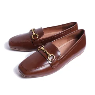 【KOKKO】經典馬銜釦柔軟微寬楦樂福鞋(深咖色)