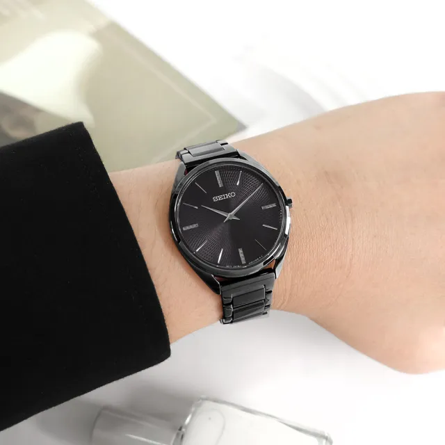 【SEIKO 精工】輕薄簡約 礦石強化玻璃 日本機芯 不鏽鋼手錶 深紫x鍍黑 32mm(SWR035P1)