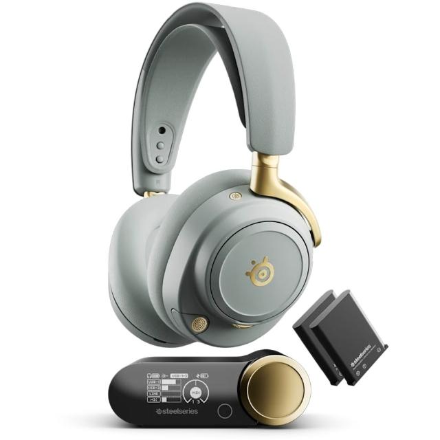 【Steelseries 賽睿】Arctis Nova Elite無線電競耳機麥克風(電競/耳機/頭戴式/無線/靜謐綠金)