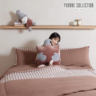 【YVONNE 以旺傢飾】100%美國棉暖玉被-精靈格紋 可可棕(雙人 冬被 棉被 水洗)