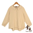 【TOWN’WEAR 棠葳】精選翻領雪紡上衣(三款任選/中大尺碼/多色/素色/圓領/大學T/上衣/印花)