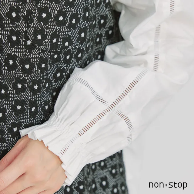 【non-stop】花影呢喃連帽織紋T恤-2色