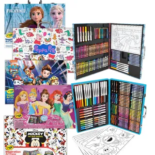【crayola 繪兒樂】大藝術家精裝提盒組(冰雪奇緣_米奇_迪士尼公主_汪汪隊_蜘蛛人_佩佩豬_鯊魚寶寶)