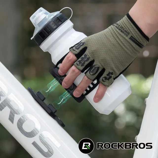 【ROCKBROS】洛克兄弟 磁吸式綁帶水壺架 附扳手(自行車/登山/水壺托架/水杯架/置物架/補水/水瓶/310030101)