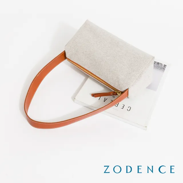 【ZODENCE 佐登司】DION德國帆布肩背法棍包(貴族白)