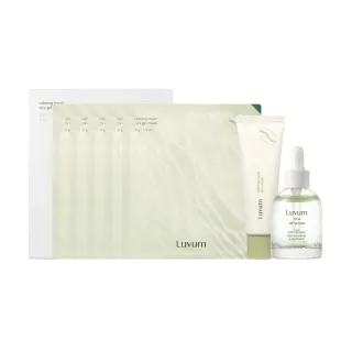 【Luvum】深層舒緩保養組 面膜5片+乳霜50ml+精華油30ml 三重鎮靜 修護 敏感肌 快吸收 官方直營(官方直營)