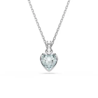 【SWAROVSKI 施華洛世奇】Imber 鏈墜 心形切割 心形 藍色 鍍白金色(情人節禮物)