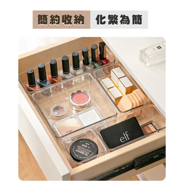 【isona】透明收納盒 壓克力收納盒 文具收納 小物收納 分隔置物盒 分類盒 整理盒(2號 儲物盒 抽屜收納)