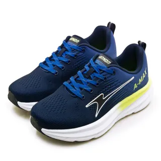 【ARNOR】男 輕量透氣飛織2E寬楦厚底緩震慢跑鞋 行雲系列(藍螢綠 43006)