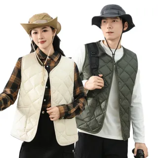 【NEW FORCE】暖冬輕羽男女款鎖溫保暖背心(保暖背心/秋冬背心/男女背心/保暖背心/菱格紋背心)