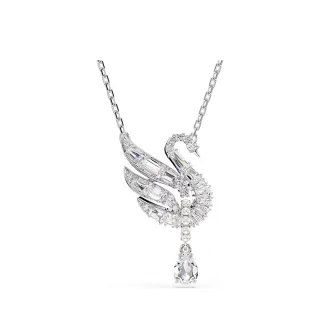 【SWAROVSKI 施華洛世奇】Swan 鏈墜 天鵝 白色 鍍白金色(情人節禮物)