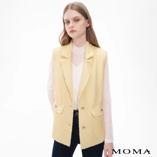 【MOMA】明媚小香抽鬚水鑽金釦西裝背心(黃色)