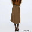 【MOMA】M+ 柔軟羊毛混紡桑蠶絲傘裙(咖啡色)