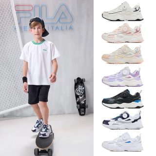 【FILA官方直營】KIDS 童鞋 旋鈕式鞋帶 大童運動鞋-任選