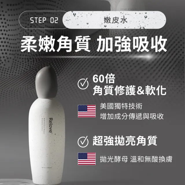 【Relove官方直營】全酵肌泌外泌體保水彈嫩養護3件組(嫩皮水120ml+小玻泌50ml+玻色因乳30ml)