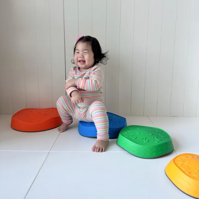 【Bellebaby】彩虹過河石(感統教具/跳河石/益智玩具/平衡感訓練/室內戶外玩具)