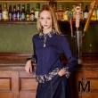 【MYVEGA 麥雪爾】MA假兩件式素色拼接格紋長袖上衣-共二色(日系/女上衣/純棉/女長袖上衣)
