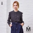 【MYVEGA 麥雪爾】MA印花荷葉邊排釦仿絲質上衣-二款任選(日系/女上衣/雪紡上衣/蕾絲上衣)