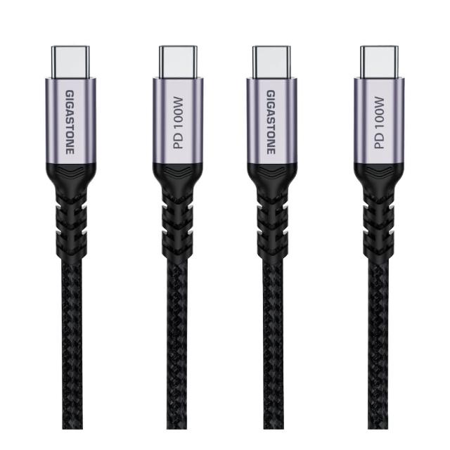 【Gigastone 立達國際】2入組 TypeC 100W 4K USB3.2 Gen2充電傳輸編織線 (iPhone17快充)