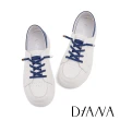 【DIANA】撞色百搭免綁帶厚底休閒鞋(深藍)