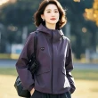 【初色】通勤休閒寬鬆短版長袖連帽風衣外套女外套-8款任選-15169(M-2XL可選)