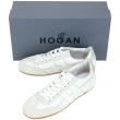 【HOGAN】Olympia H縫線麂皮拼納帕皮革銀尾繫帶運動鞋 小白鞋 女鞋(休閒鞋 運動鞋 繫帶鞋)