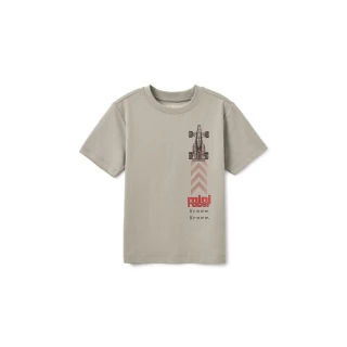 【GIORDANO 佐丹奴】童裝印花短袖上衣 戶外運動系列(50 羊絨棕)