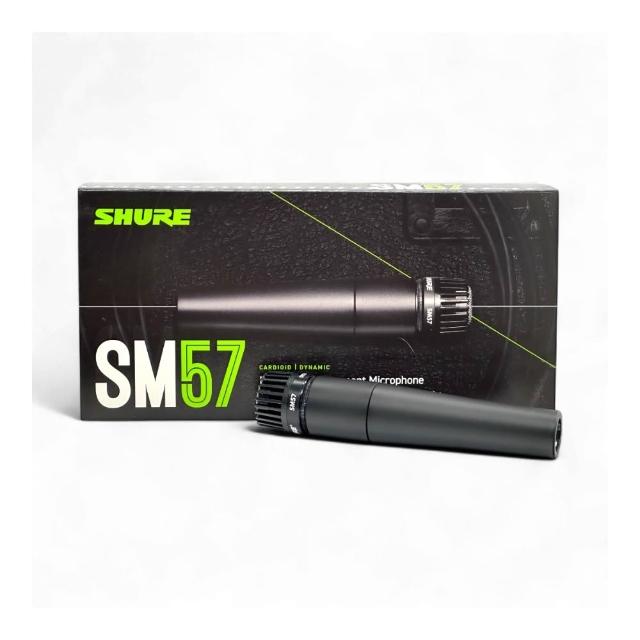 【SHURE】SM57 動圈式樂器收音麥克風／聲動細節不凡(工作室 MIC 直播 錄音 播客 爵士鼓收音 吉他)