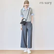 【en-suey 銀穗】網路限定 休閒抽繩西裝寬管長褲-女