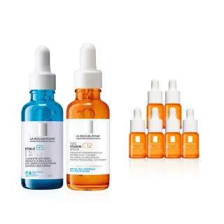 【理膚寶水】極效B5彈潤超修復精華30ml+C12肌光活膚精華 30ml 買60送60超值組(B5小藍瓶/C12肌光瓶)