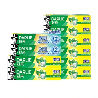 【DARLIE 好來】超氟清新牙膏X10入(強化琺瑯質牙膏X8+清新防護牙膏X2)