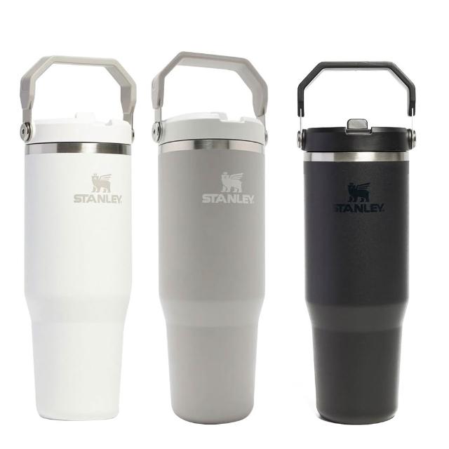 【Stanley】經典系列 IceFlow 手提吸管杯2.0 0.88L 無彩系(10-12043-168冰雪白 171消光黑 176太空灰)