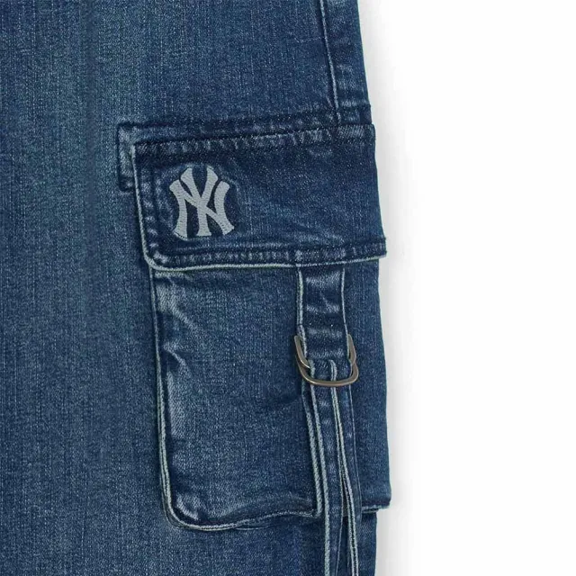 【MLB】女版牛仔丹寧長裙 紐約洋基隊(3FDSB0554-50INS)