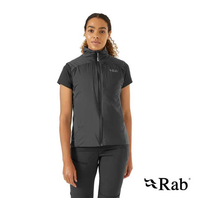 【RAB】Xenair Vest 輕量防風透氣化纖立領背心 女款 黑色 #QIP20