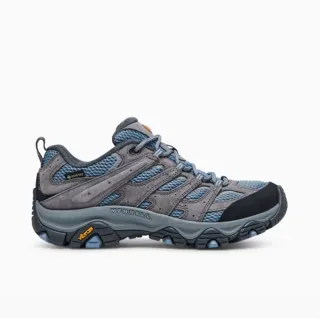 【MERRELL】Moab 3 Gore-Tex 女 戶外鞋 登山 越野 防水 真皮 淺灰 霧藍(ML036324)