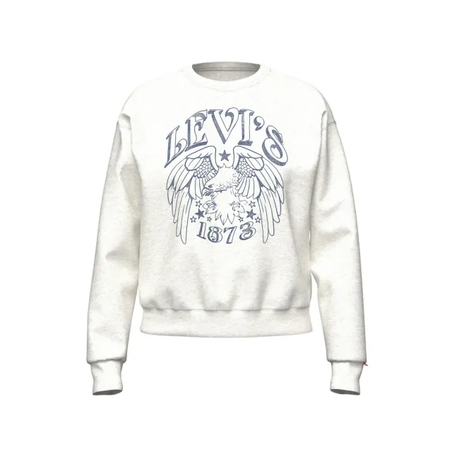 【LEVIS】設計印花 大學T 長袖上衣 女生上衣 熱賣單品 A7288-0100