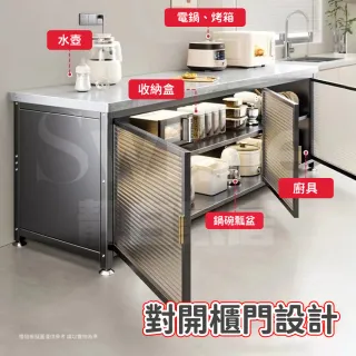 【靚白家居】岩板六層對開門餐廚櫃 120公分 S584(餐櫃 電器櫃 餐邊櫃 中島櫃 廚房置物櫃 置物櫃 收納櫃)