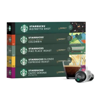 【STARBUCKS 星巴克】Nespresso精選膠囊10顆x5盒(任選 適用original系列咖啡機)
