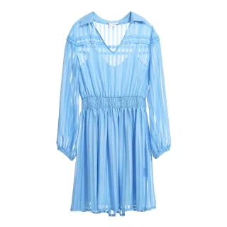 【iROO】優雅氣質女人設計長袖洋裝