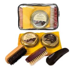 【DASCO 伯爵】擦鞋旅行組(皮鞋保養 皮革保養 旅行組 鞋蠟 鞋油 皮革亮光蠟)