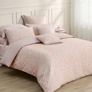 【Tonia Nicole 東妮寢飾】100%精梳棉兩用被床包組-晨曦玫瑰(加大)