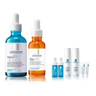 【理膚寶水】雙星超值精華★極效B5彈潤超修復精華50ml+C12肌光活膚精華30ml年度限定組C(B5小藍瓶/C12肌光瓶