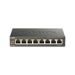 【D-Link】DGS-1008P 8埠port 1000M Gigabit超高速乙太網路桌上型無網管壁掛金屬PoE交換器GE switch Hub