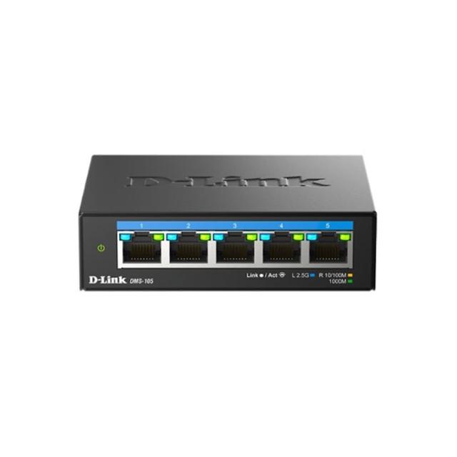 【D-Link】DMS-105 5埠 100Mbps/1G/2.5Gbps無網管Multi-Gigabit多網速交換器