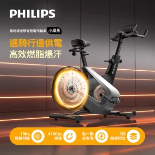 【Philips 飛利浦】FIT5102B 飛利浦光學智發電飛輪車-小黑馬(2.0智發電系統/32段電磁阻力/3D大沙發座墊)