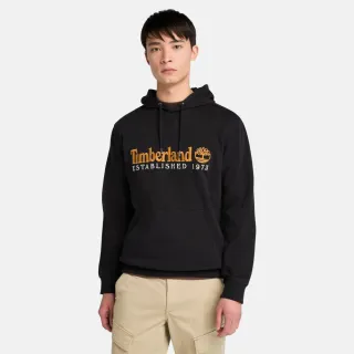 【Timberland 官方旗艦】男款黑色刺繡LOGO連帽上衣(A6NJY001)