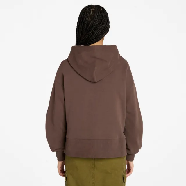 【Timberland】女款深棕色寬版圓領上衣(A421B243)