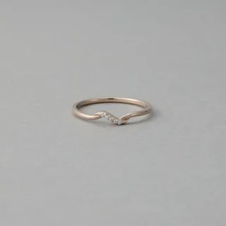 【ete】[Share] 扭紋交織鑽飾戒指(粉霧金色)