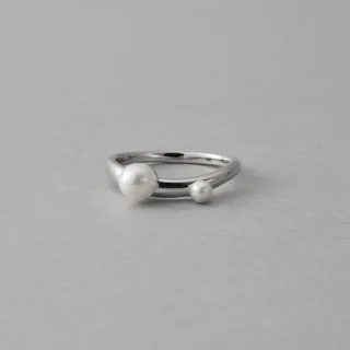 【ete】[Foam] 俏皮氣泡珍珠戒指(銀色 粉霧金色)